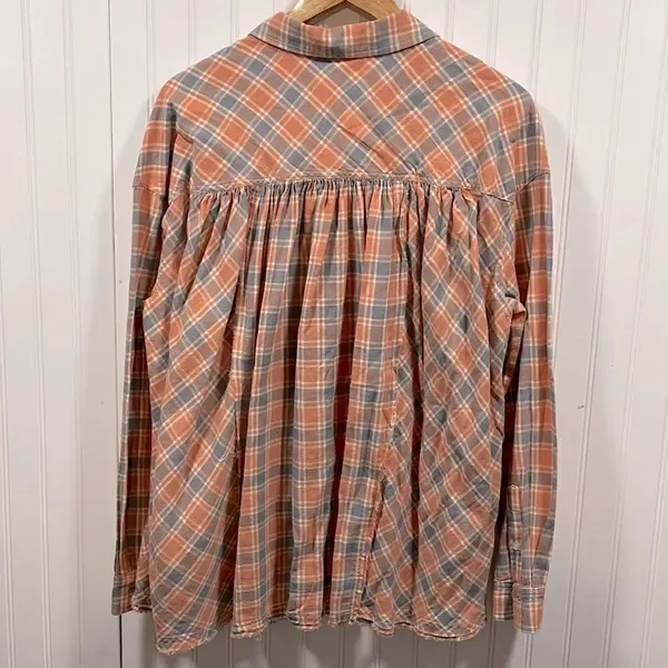 Ces Femme plaid raw hem button down shirt - Image 6