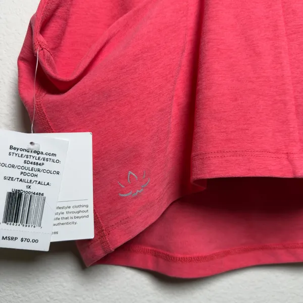 NEW‎ $80 Beyond Yoga Women Refocused Crop Tank Top 1X Pink Racerback Activewear - Image 5