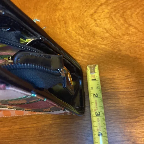 Vintage Kate Spade leather & clothe shoulder purse clutch bag - Image 12