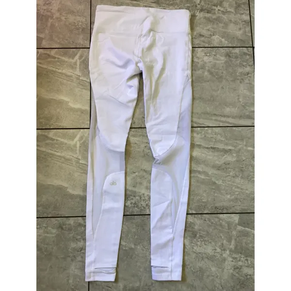 Alo Yoga Moto Mesh Panel Leggings White Womens Medium W5434R - Image 2