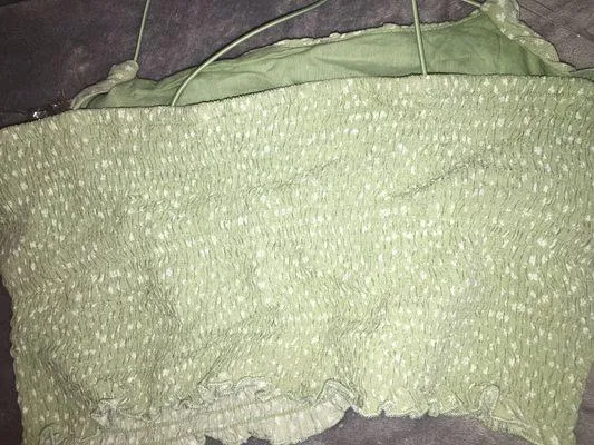 LA Hearts Green Crop Top - Image 2