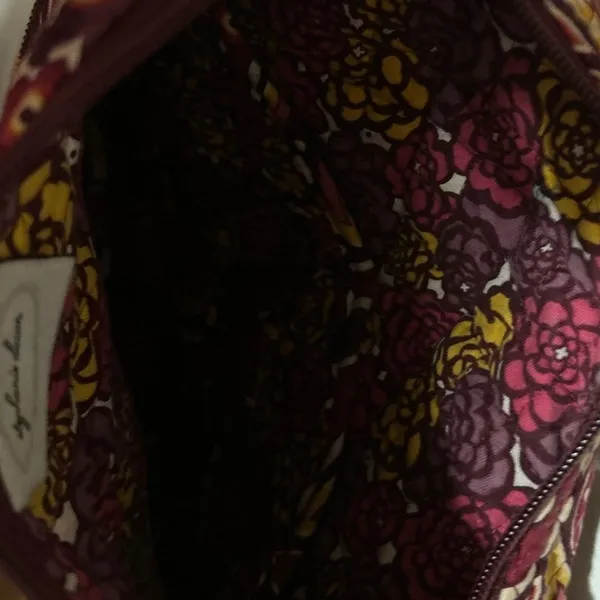 Stephanie Dawn‎ Floral Burgundy Yellow Crossbody Bag Adjustable Strap - Image 7