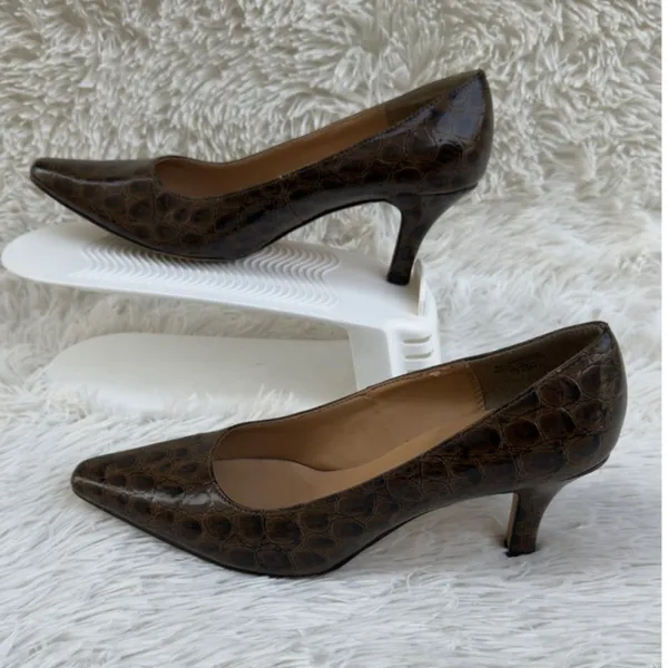 Karen Scott Women's Animal Print Heels Pumps Slip-On Shoes Brown Size 7.5M - Image 2