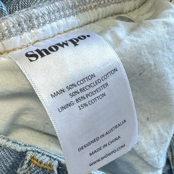 Showpo. Rhinestone High Waist Mom Denim‎ Jeans Medium Wash Sz 4 - Image 8