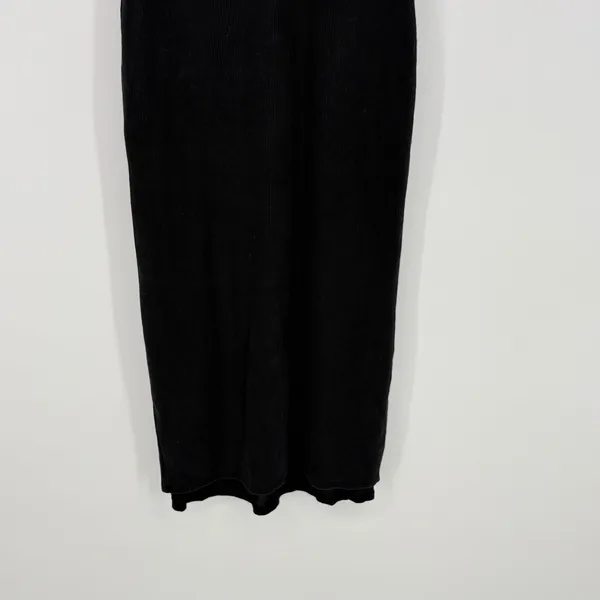 Marine‎ Layer Lexi Rib Mock Neck Midi Dress Womens XS Black Short Sleeve Slit - Image 10