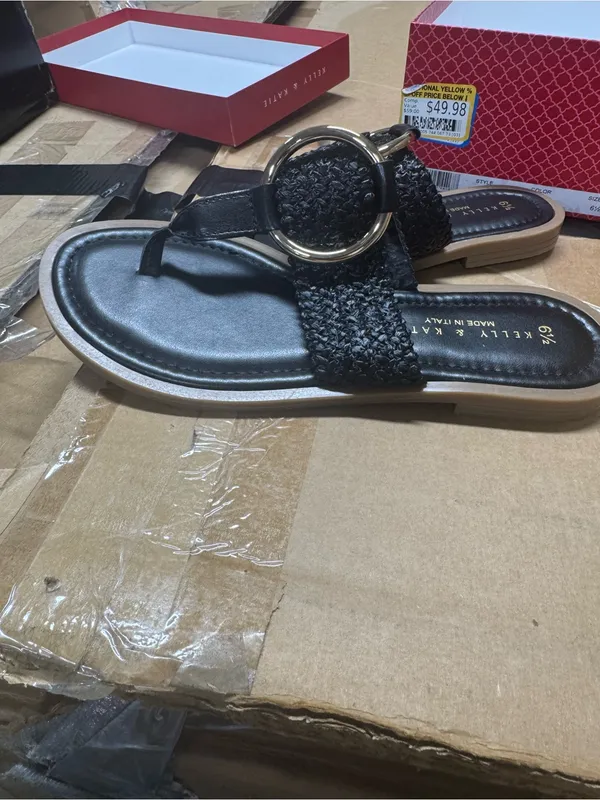 Kelly & Katie Olive Sandal Black Size 6.5 M New - Image 5