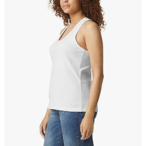 3 Pack Of Gildan Ladies Womens Size‎ Small Softstyle CVC Racerback Tank White - Image 3