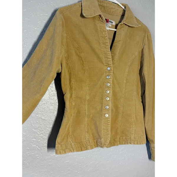 Vtg Y2K Live A Little Corduroy Beige Jacket Gilmore Girls Phoebe Sz M - Image 5
