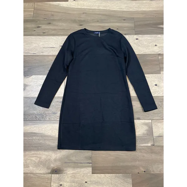 Sampeel Dress Size S Black Matte Jersey Shift Long Sleeve Wrinkle Free NWT - Image 4