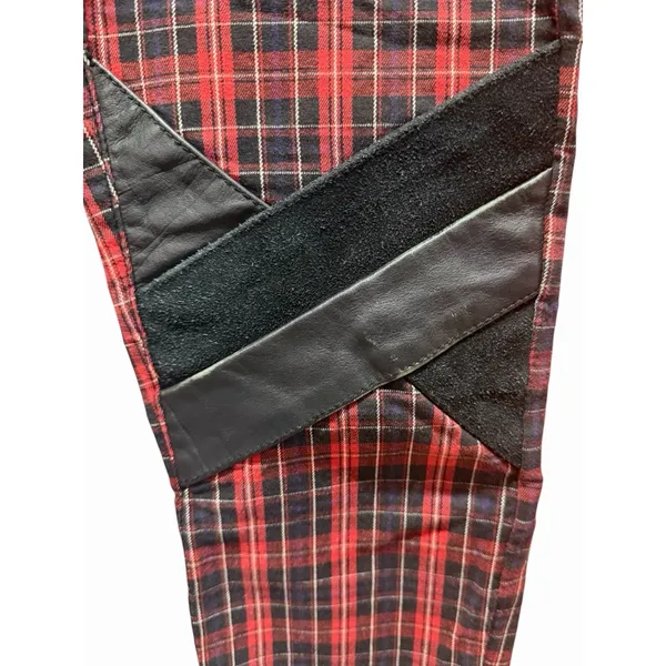 Maison Scotch Red Plaid Punk Goth Biker Skinny Pants Women's Size 27 Soda S&S - Image 4