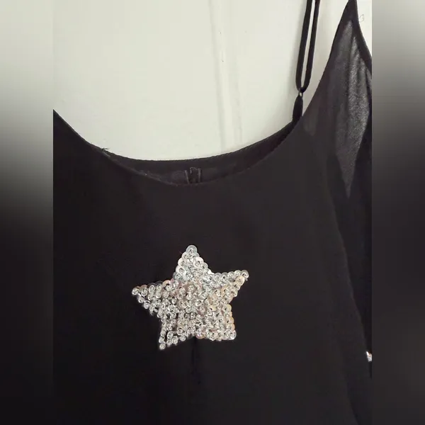 Celestial sheer sequin tank top Stars Black Size L - Image 4