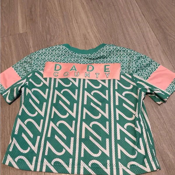 Nike Green and Pink Team Authentic Jersey - Image 3