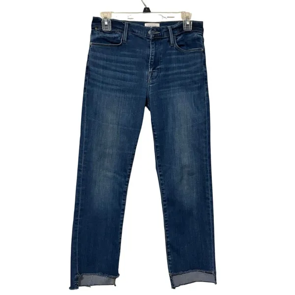 Frame Le High Straight Leg Raw Hem Jeans Size 28 - Image 2
