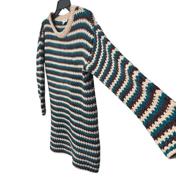 Earthbound Crotchet Boho Sweater Dress Womens Size S‎ Midi Striped Boundless - Image 4