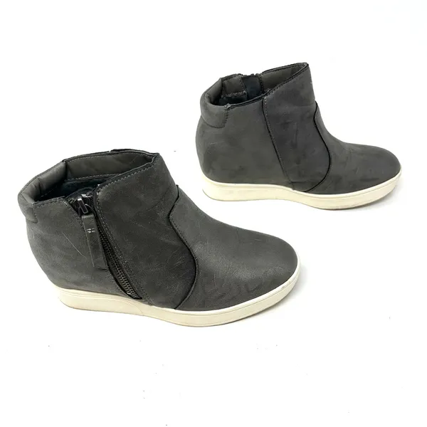 Serra Size 7 Zip‎ Up Hi Top Ankle Boots Booties Gray Fashion Shoes - Image 3