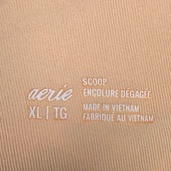 Aerie Floral Printed Ruffle Scoop‎ Bikini Top in Apricot Wash XL NWT - Image 6
