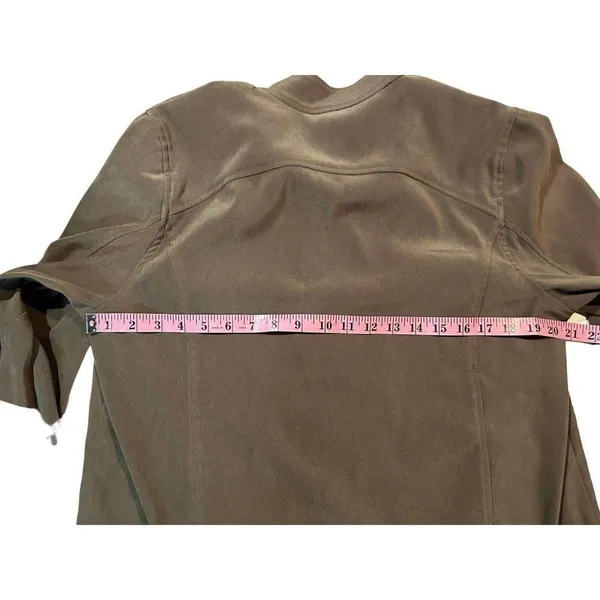 ORVIS Brown Faux Suede Full Zip Jacket Cinch Hem Pockets Y2K Women's 12 - Image 10