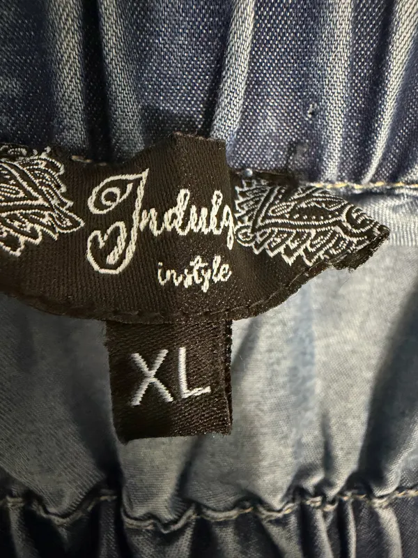 indulge Blue Denim Strapless Jumpsuit with Smocked Waist - Image 6