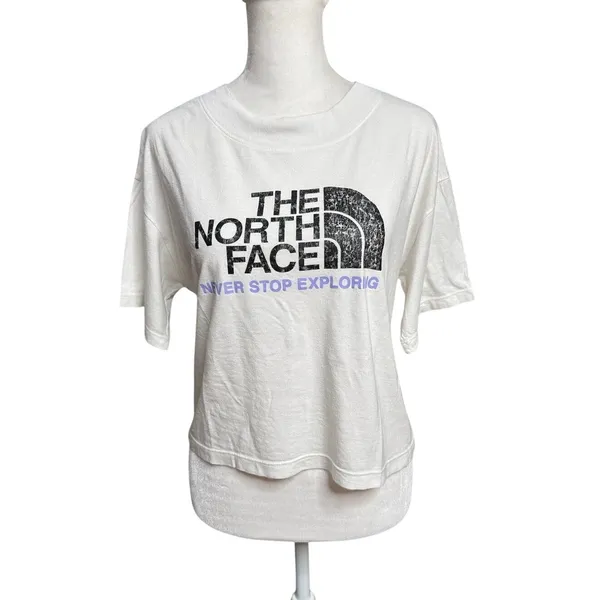 The North Face White Half Dome Cropped Boxy Tee Women’s Small - Image 2