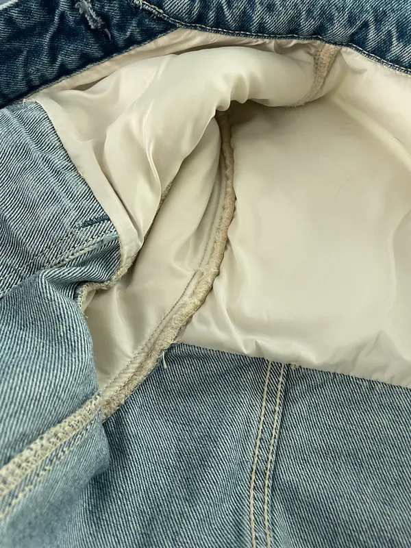 Abercrombie Cropped Oversized Denim Jacket - Image 9