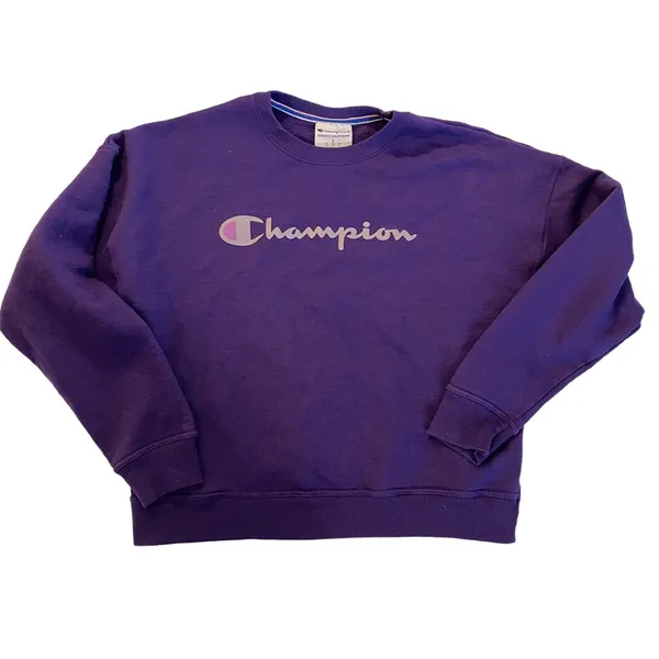 Champion Crewneck Sweatshirt | Purple Y2K Vintage | Size Large - Image 8