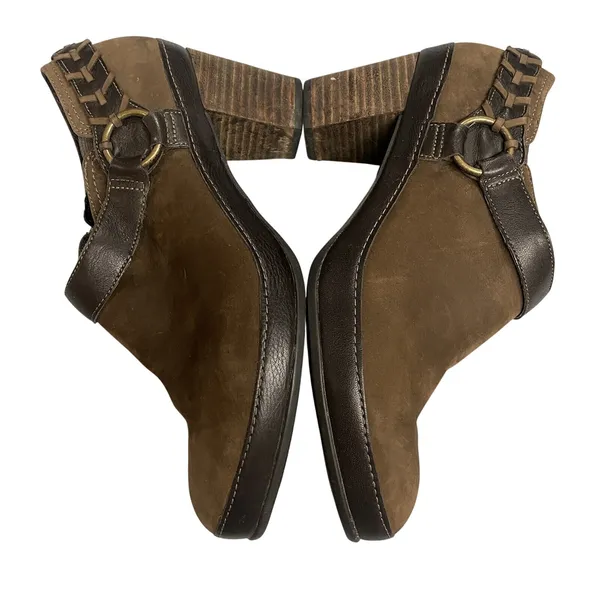 Clarks‎ Artisan Mural Ankle Booties Womens Sz 8W Brown Leather Zip Harness - Image 5