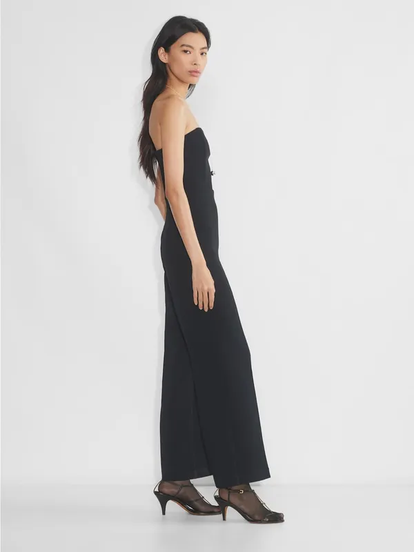 Wilfred Endless Jumpsuit Strapless Wide Leg Black Minimalist Sleek Chic Size 00 - Image 3