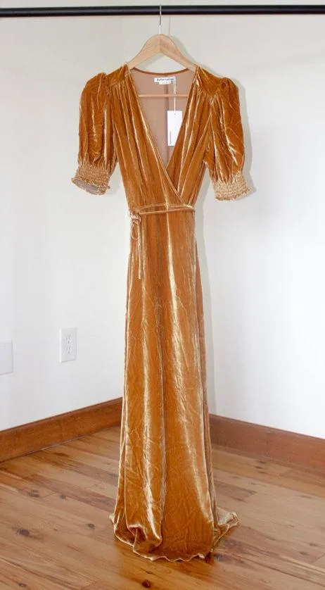 Reformation Peonie Dress (Gold) - Image 3