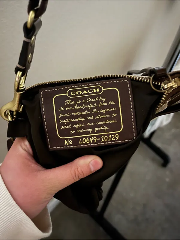 COACH L0649-10129 Y2K Signature Jacquard Crossbody Purse Brown - Image 2