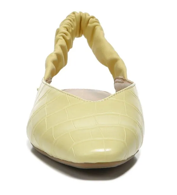 Circus by Sam Edelman Pineapple Yellow Crocodile Omina Slingback Flats - Image 6