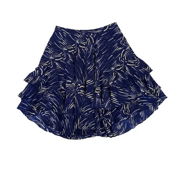 Anthropologie Dil 2 Blue Skirt Flare Back Zip Boho‎ Cottagecore Festival - Image 3