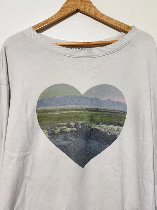 Wildfox Heart Nature Mountains Sweatshirt Size Large Sweater - Image 3
