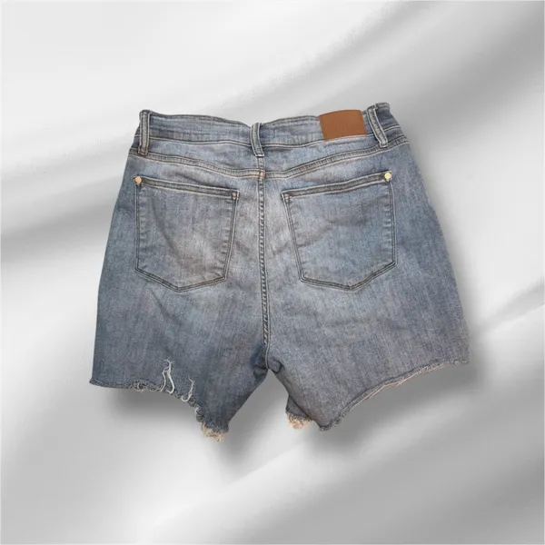 Judy Blue High Rise Raw Hem Denim Shorts Size 1XL - Image 2