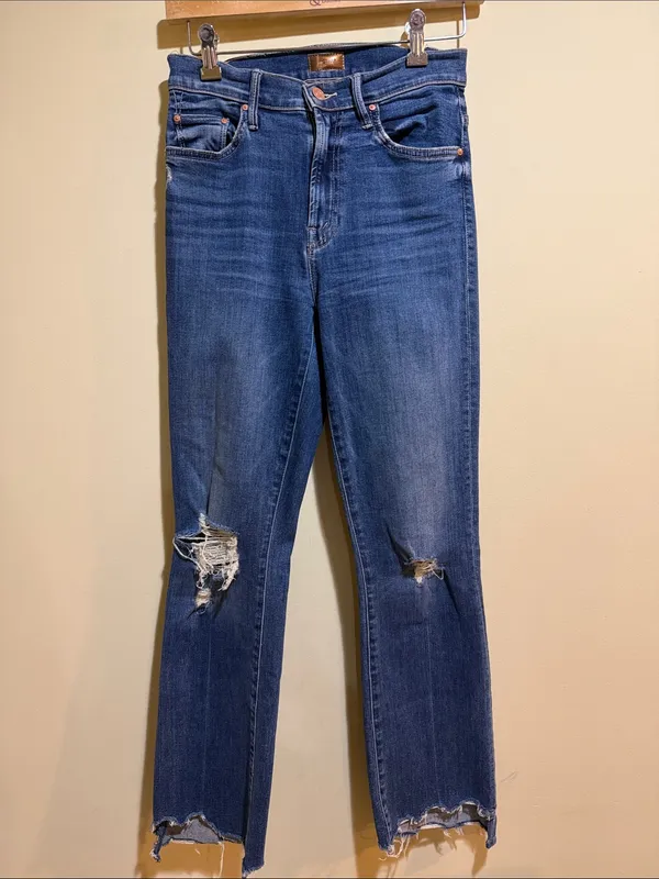 Women’s Mother The Insider Crop Step Chew Wash Dancing On Coals Jeans - Image 3