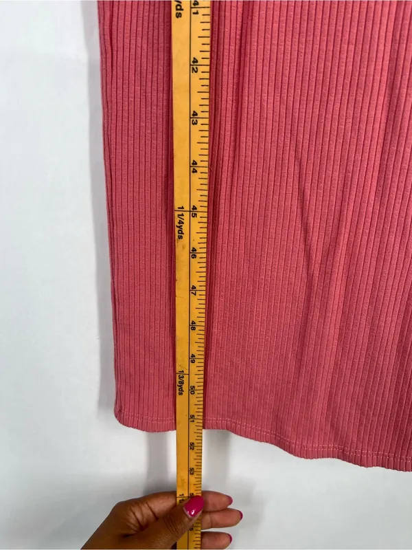 Reformation Jeans Donna Dress Pink Ribbed Side Slit Maxi Dress Size M - Image 9
