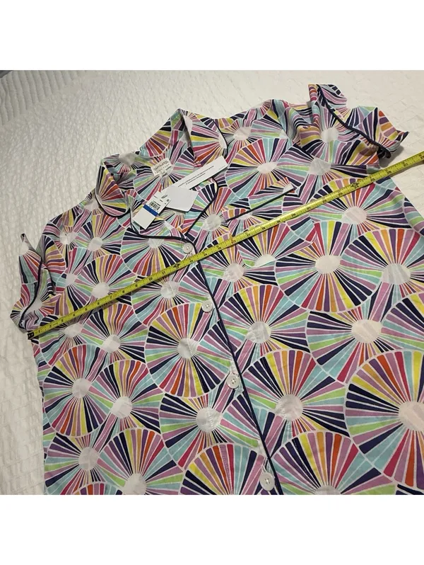 BedHead PJS Trina Turk Pajamas Fanfare Print Cotton Poplin Shorts Set NWT Sz XL - Image 4