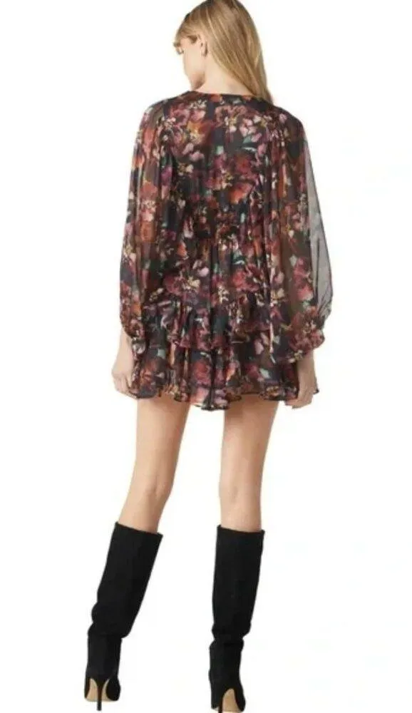 NWT Misa Los Angeles Jolene Libra Fleur Chiffon Mini Dress Size Small - Image 4