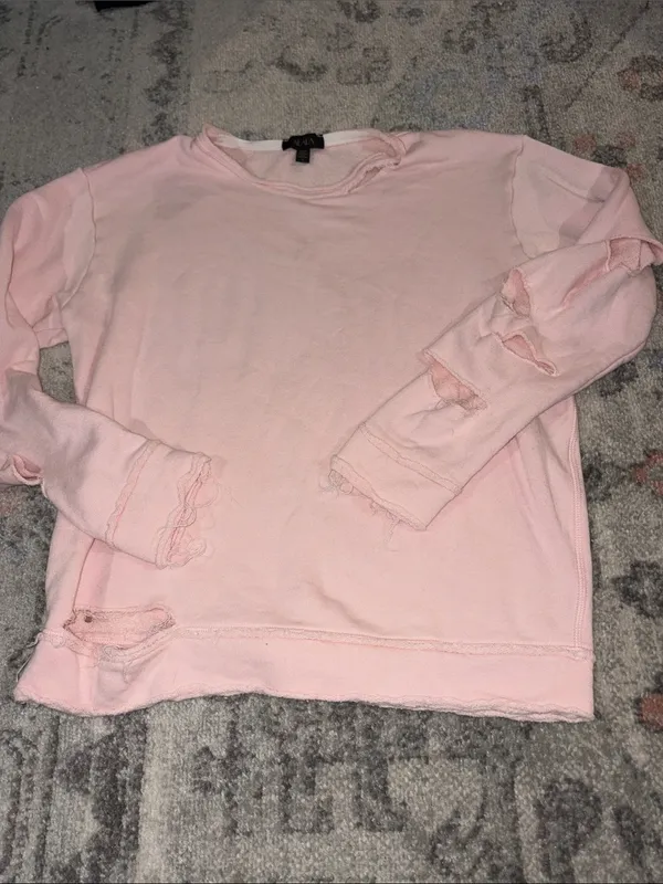 Alala Light Pink Distressed Sweatshirt - Image 3