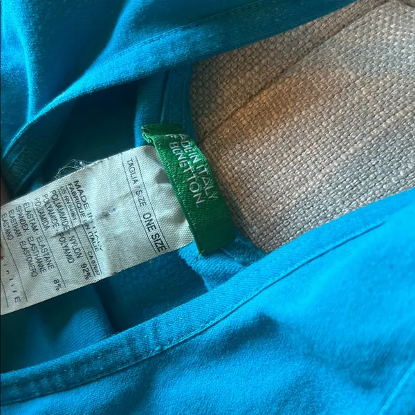 United Colors Of Benetton Blue Vibrant Nylon Stretchy Tank One Size - Image 4