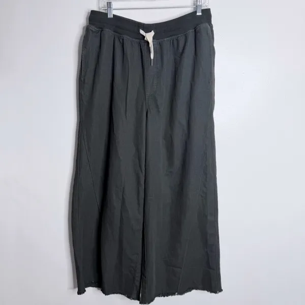 Aerie Soft Landing‎ Trouser Smoked Gray Loose Fit Super Wide Leg Large Short - Image 2