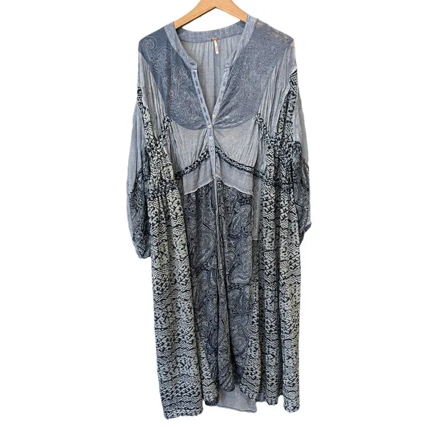 Free People Oh My Mix Print Long Sleeve Dress Duster Size Small - Image 5