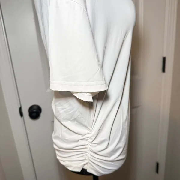 Lioness White Ruched SideBoat Neck Top Size M Minimalist Chic - Image 2