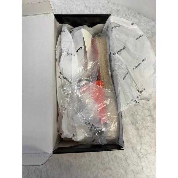 Karl Lagerfeld Paris Cherie Apricot Nappa Leather Espadrille Slide Sandals 9.5 M - Image 6