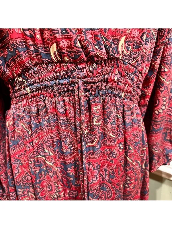 Anthropologies Chaudry Boho Paisley Smocked Waist Maxi Dress - Size Small - Image 3