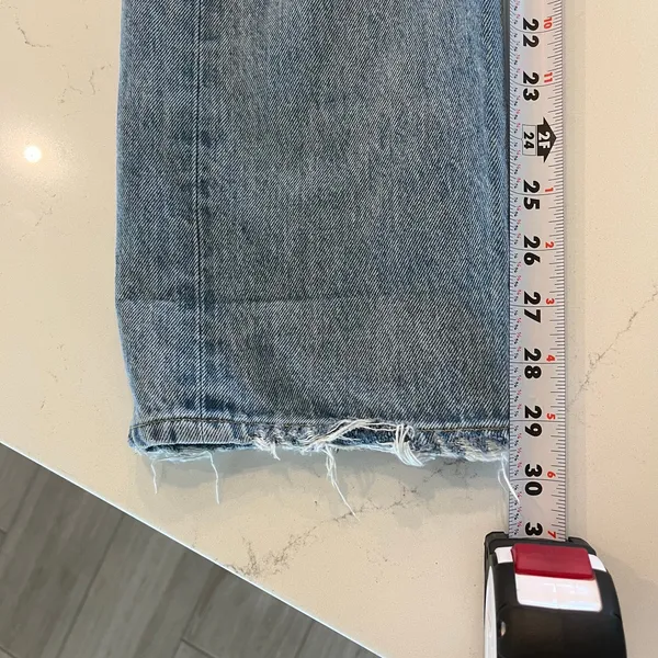 Agolde 90's Mid Rise Loose Fit Straight Leg Jeans Distressed Size 27‎ - Image 9