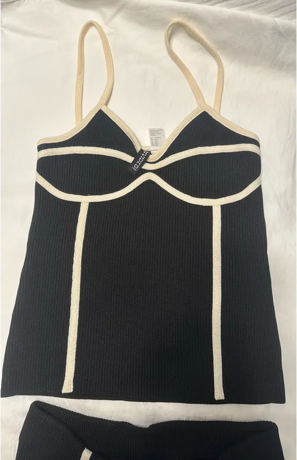 H&M Black and White Contrast Knit Set - Image 3