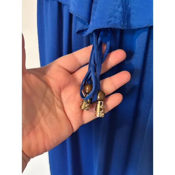 City Studio Women's Size XS Blue Double Layered Top Spaghetti Strap Maxi Dress - Image 4