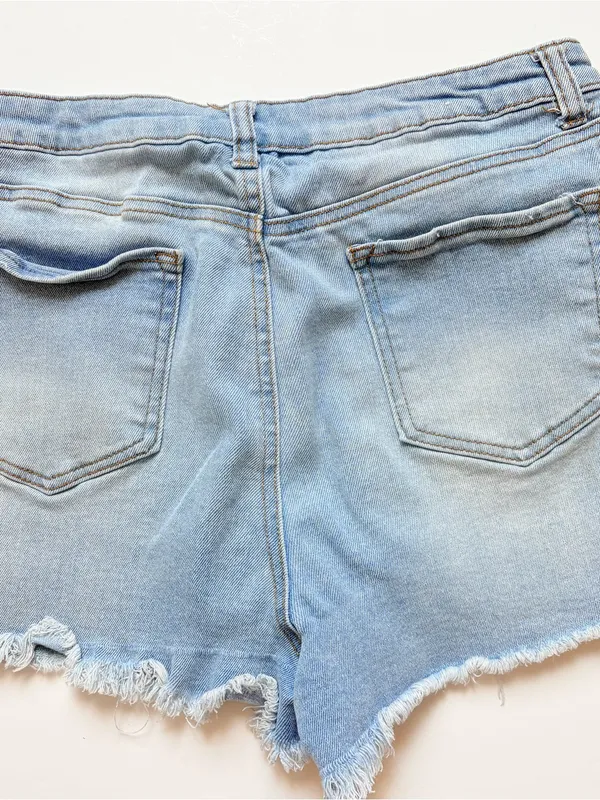 Vanilla Star Light Blue High-Rise Denim Cutoff Shorts - Women 31/13 - Image 4