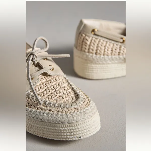 Anthropologie Dolce Vita Raffia Platform Boat Shoes - Image 3