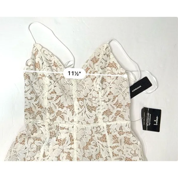 Lulu's One‎ Wish Handkerchief Dress White Lace Midi XS Cruise Wedding Event NWT - Image 9